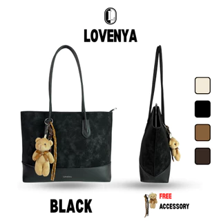 LOVENYA รุ่น L008 lovenya V2 Teddy กระเป๋าสะพายไหล่ขนาดใหญ่ ทรงโท้ท หนังพียูทั้งใบ อะไหล่สีเงิน