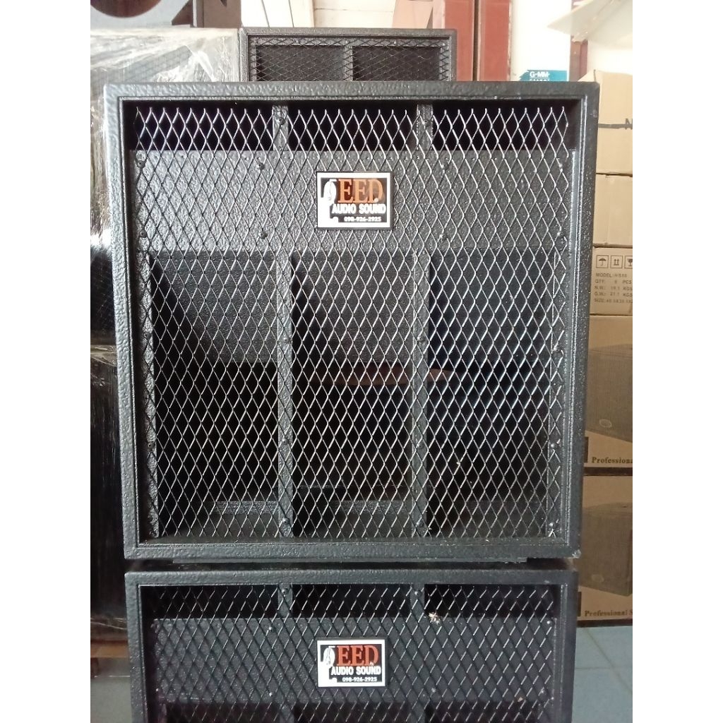 ตู้ลำโพงเปล่า18นิ้ว C418นิ้ว ไม้อัดภูเขา20mm ขอบเหล็ก ขนาด ก59×ย63×ส59 ซม