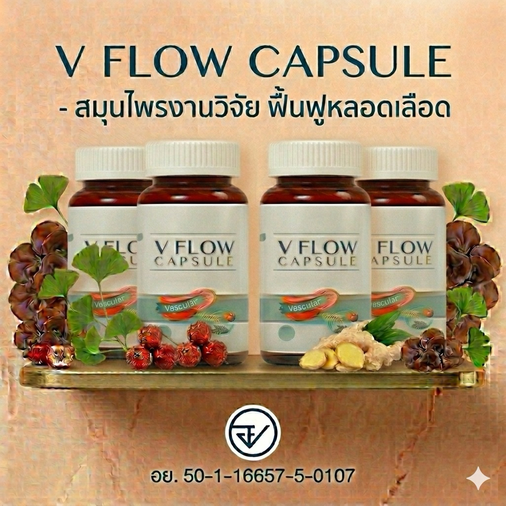 V FLOW CAPSULE ดูแลสุขภาพให้พร้อมทุกวัน ด้วย สมุนไพรสกัดเข้มข้น คัดสรรคุณค่าจากธรรมชาติ