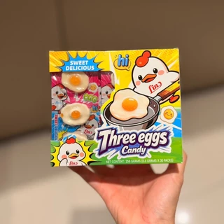 เยลลี่กัมมี่ไข่ 3 ฟอง แคนดี้ 1 กล่อง 30 แผง (1 แผง 3 ชิ้น)