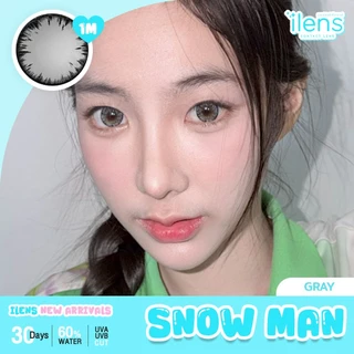 🔥คอนแทคเลนส์✨ขนาดบิ๊กอายโตมาก✨Snowman ( ilens )✨Brown/Gray