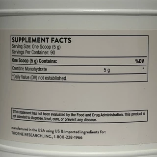 THORNE Creatine - Micronized Creatine Monohydrate Powder - 90 Servings บำรุงกล้ามเนื้อและเสริมสร้างการทำงานของสมอง