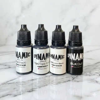 หมึกสักแท้ 10 ml Dynamic / Intenze / Harajuku สีดำ-สีขาว สำหรับงานเส้นและงานถม (แบ่งขาย)