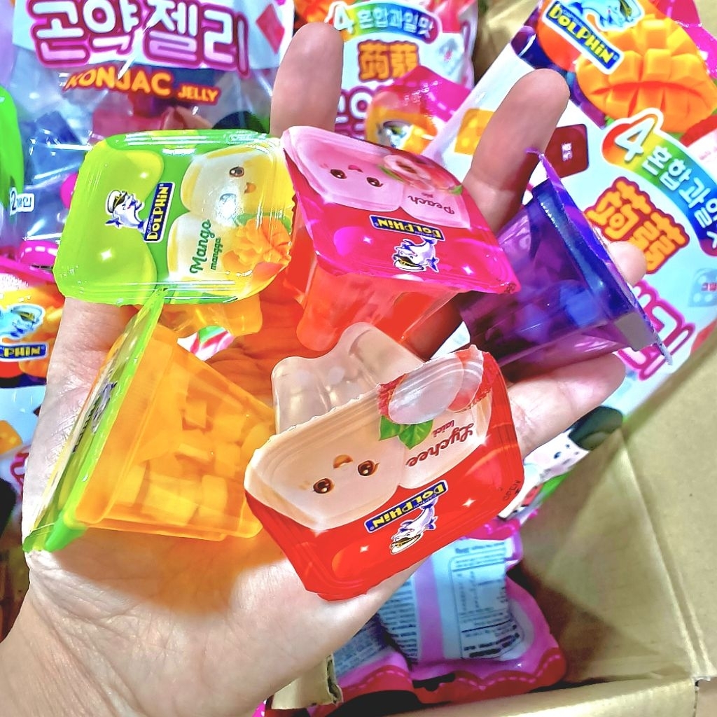 เยลลี่น้ำผลไม้ ผสมวุ้นมะพร้าว แสนอร่อย แพ็คละ12 ถ้วย / 80. กรัม