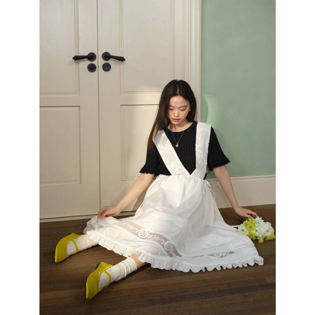 [Preorder] KUOSE : White Pinafore Dress