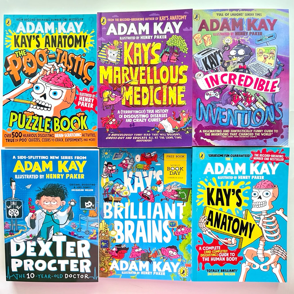 ADAM KAY Kay's Anatomy,Marvelous Medicine,Brilliant Brains,Incredible Inventions, 6 Books Set, Ages:10-15 Paperback