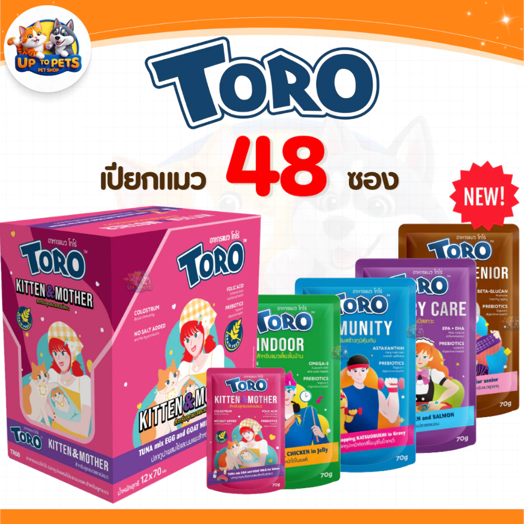 [ยกลัง 4 โหล] TORO โทโร่อาหารเปียกแมว เพาซ์แมว สุดคุ้มใหม่