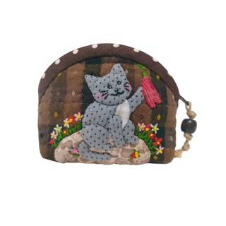 กระเป๋าผ้างานแฮนด์เมดสวยๆ ใส่เหรียญ (ผ้าทอ, ผ้าทอญี่ปุ่น, ผ้…