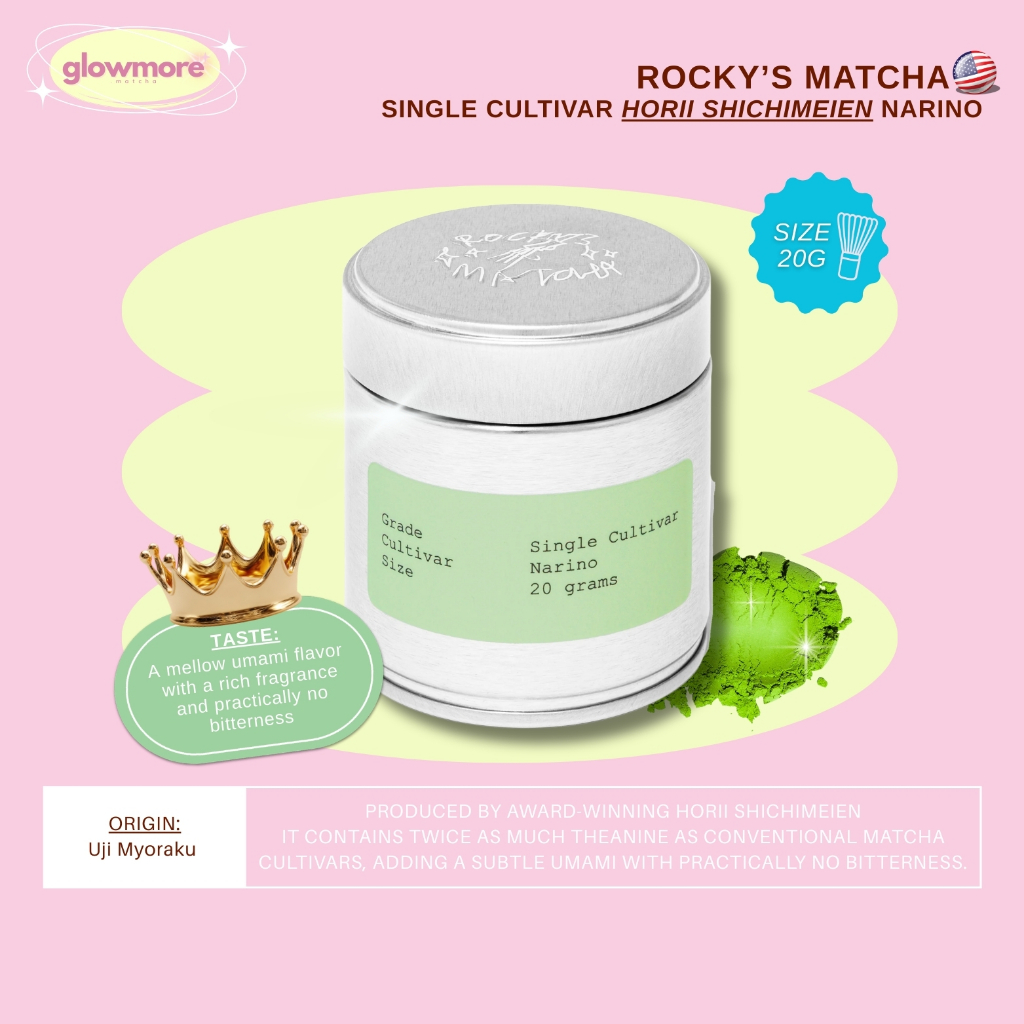 [พร้อมส่ง] Rocky's Matcha - Single Cultivar Horii Shichimeien Narino 20g | กระปุกเงินเขียว