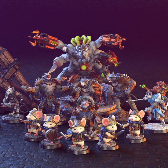Baseco District : Collection : Miniature Resin โมเดลบอร์ดเกม ผลิตตามสั่ง DnD Tabletop Class Rat
