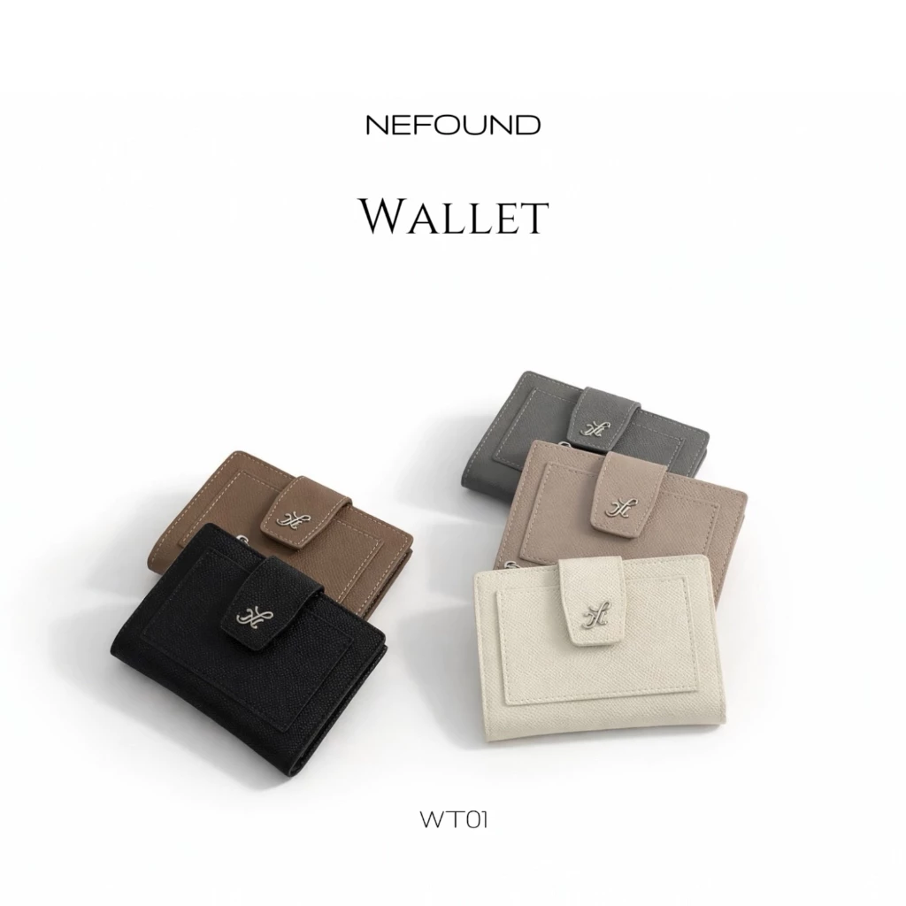 WT01 NEFOUND กระเป๋าเงินใบสั้น หนัง PU Premium