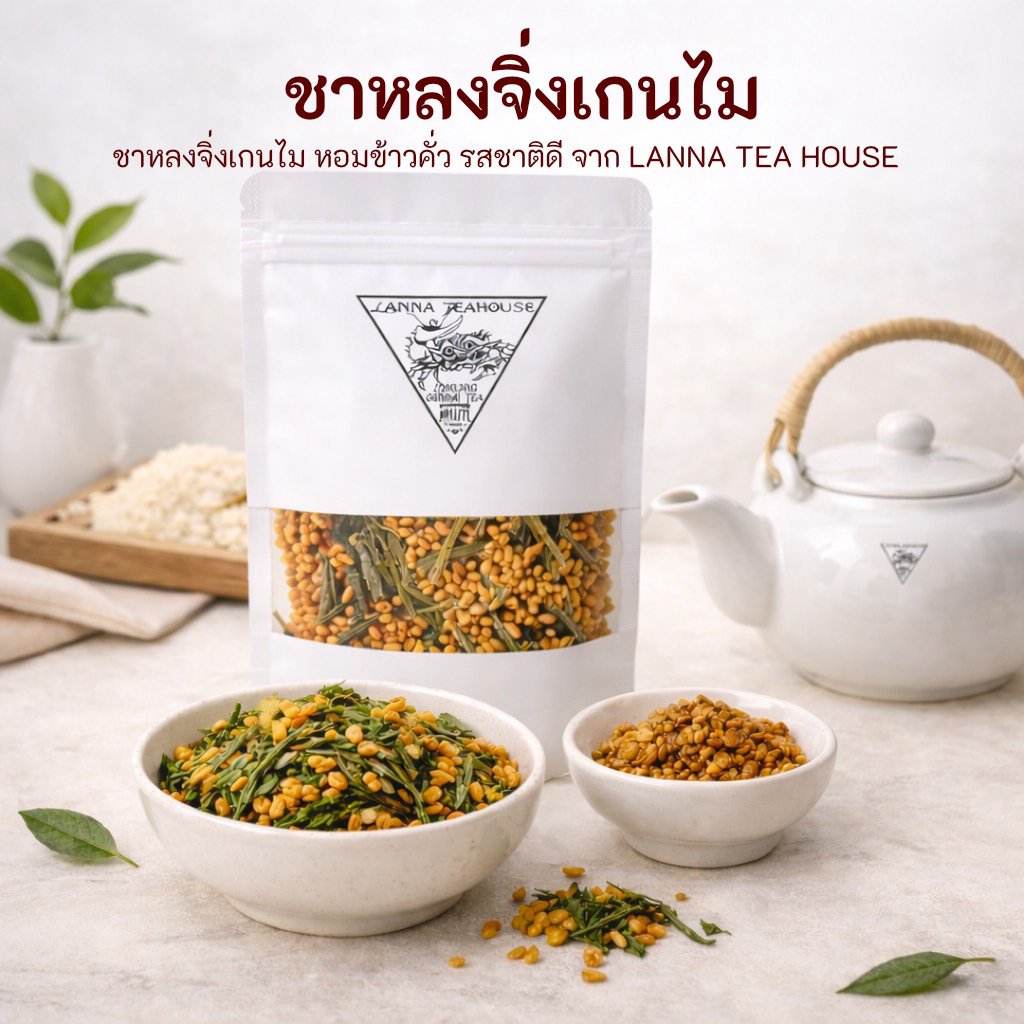 ชาหลงจิ่งเกนไม ชาเขียวหลงจิ่ง ชาข้าวคั่ว เก็นไมฉะ ขนาด 30 กรัม