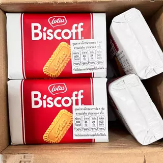 โลตัส บิสคอฟ บิสกิตคาราเมล 125g. แพ็ค 16 ชิ้น คาราเมลไลซ์ บิสกิต Biscoff Caramelised Biscuit Lotus Brand หอม กรอบ อร่อย