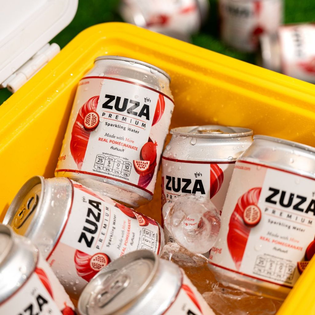 ZUZA Premium Pomegranate Sparkling Water 240ml 12 CANS| Made with Real Pomegranate Juice | 25 kcal |
