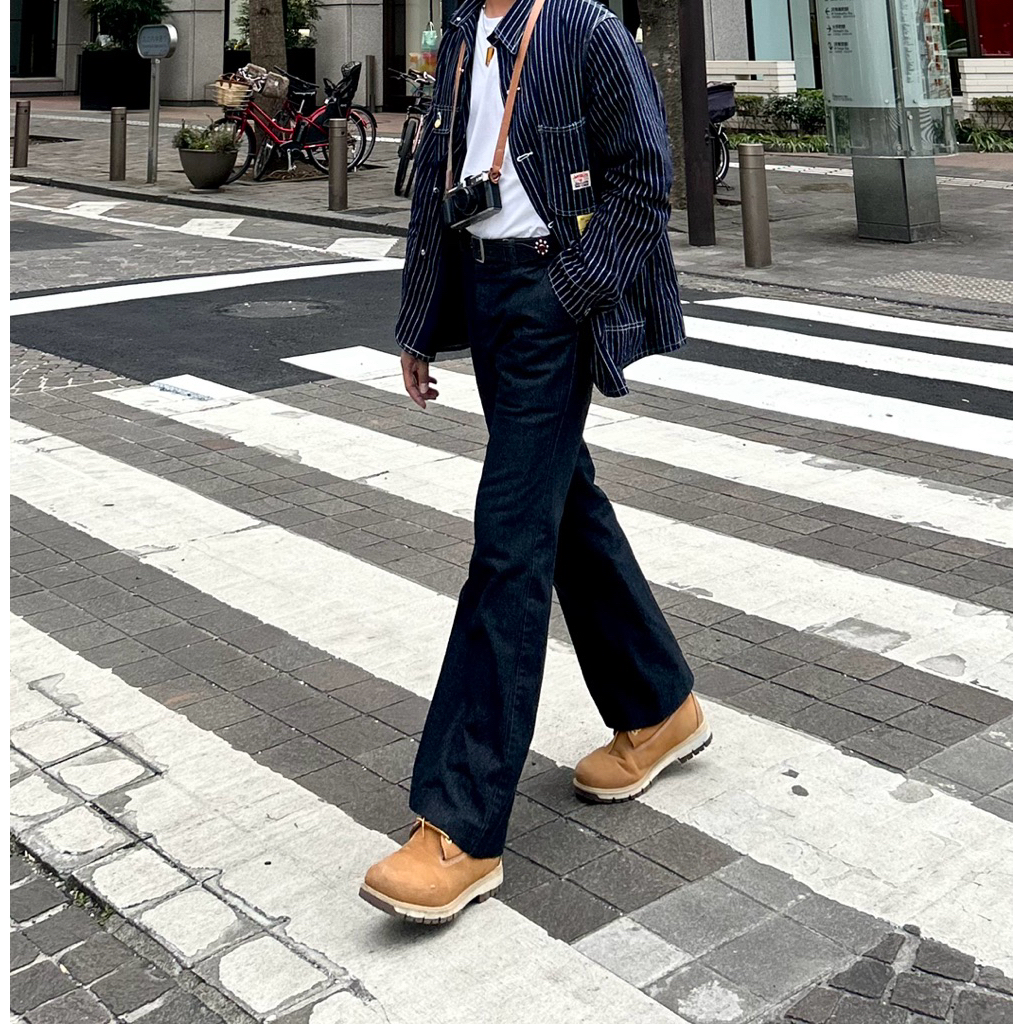 กางเกงขาม้า ผ้ายีนส์ Tailor Bootcut สีดำมิดไนท์