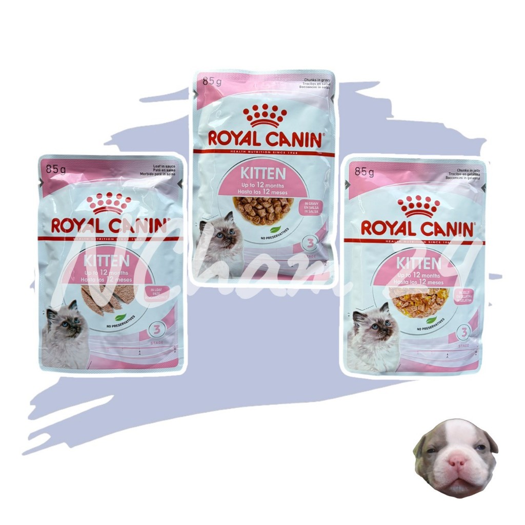 Royal Canin Kitten Pouch 85g บรรจุ 12 ซอง Gravy Jelly Loaf โรยัลคานิน อาหารเปียก สูตรลูกแมว 4-12 เดือน