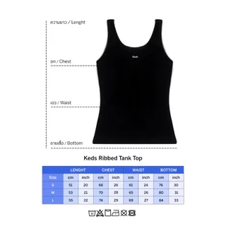 KEDS เสื้อกล้าม รุ่น KEDS RIBBED TANK TOP สีดำ ( F24APT01012 )