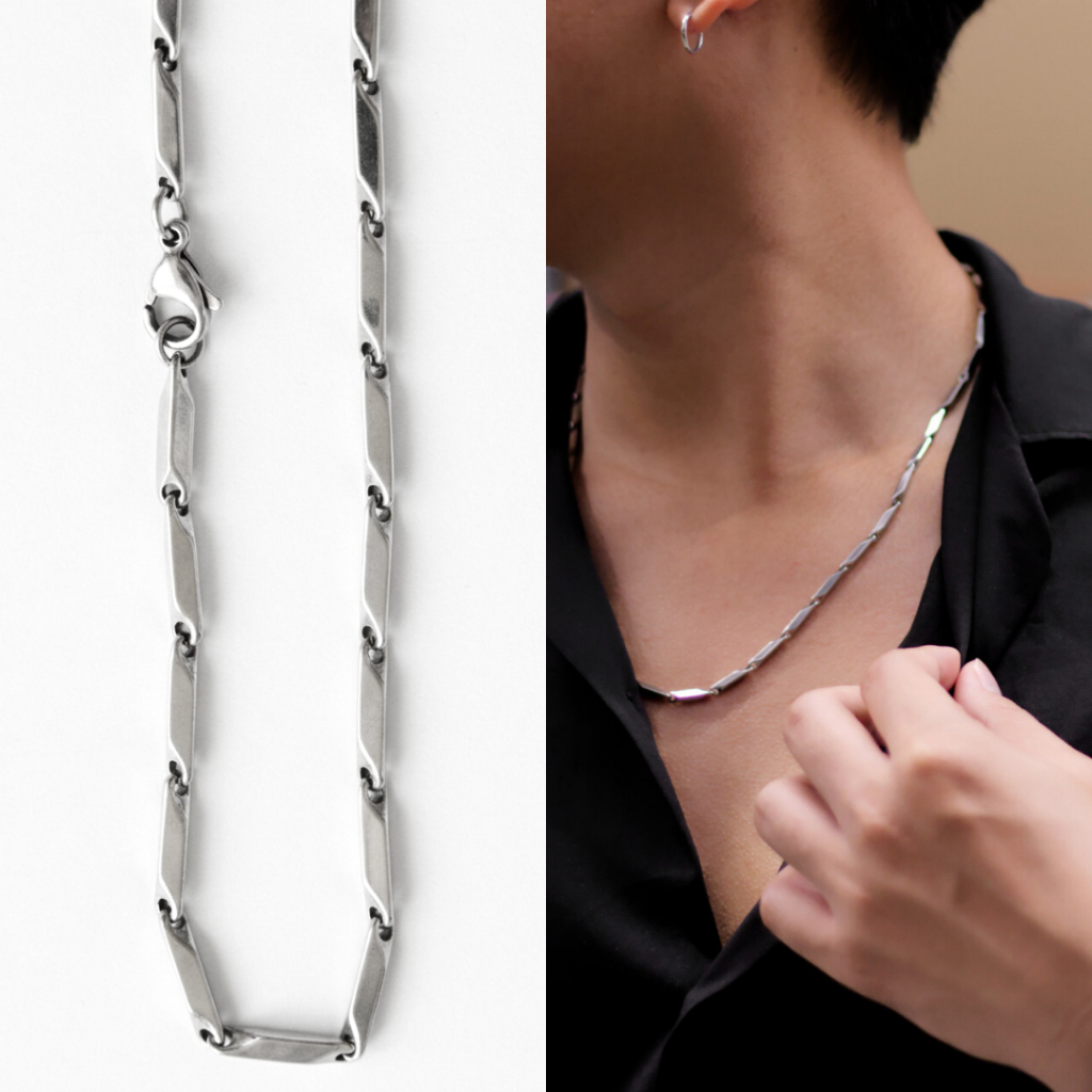 MLS | Ninja สร้อยคอสแตนเลส ลายก้านยาว สไตล์เกาหลี ไม่ลอกไม่ดำ