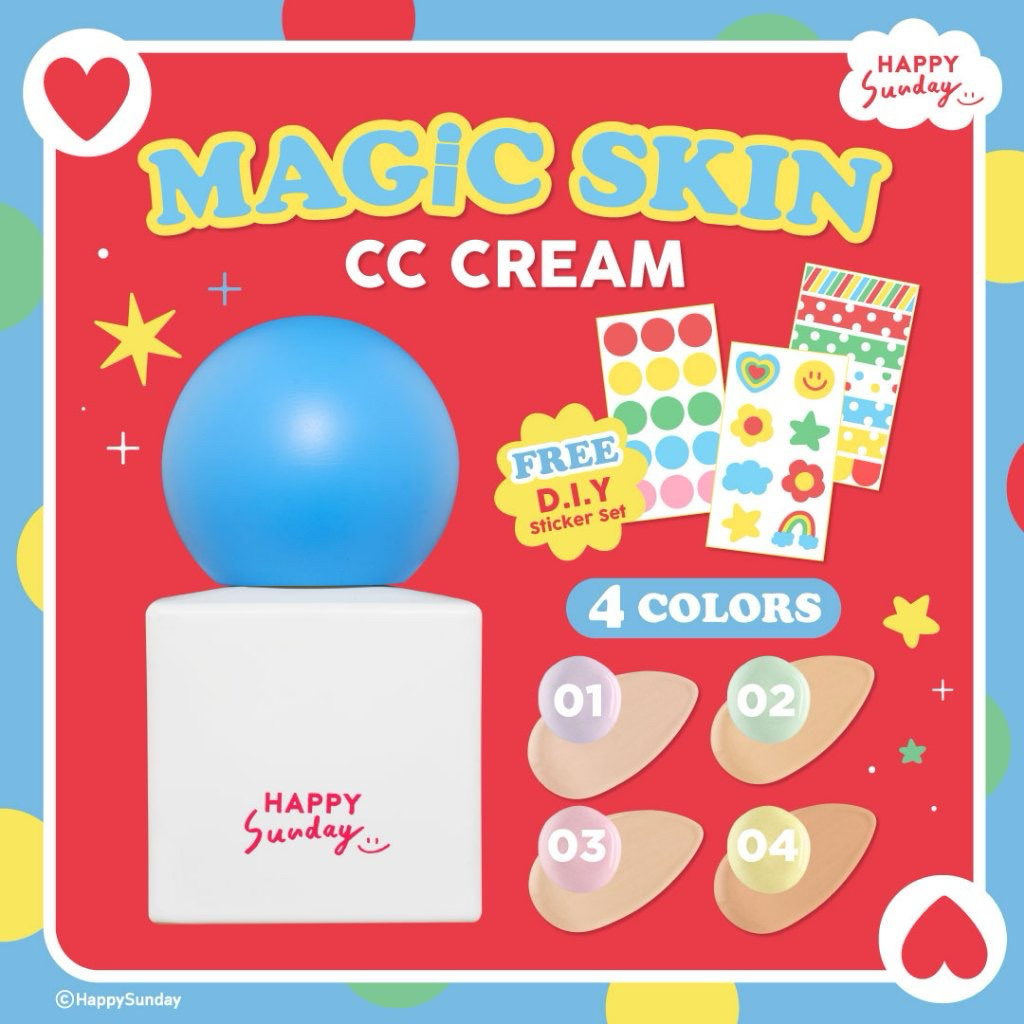HAPPY SUNDAY 🌈 MAGIC SKIN CC CREAM | รองพื้นเปลี่ยนสี 5 in 1