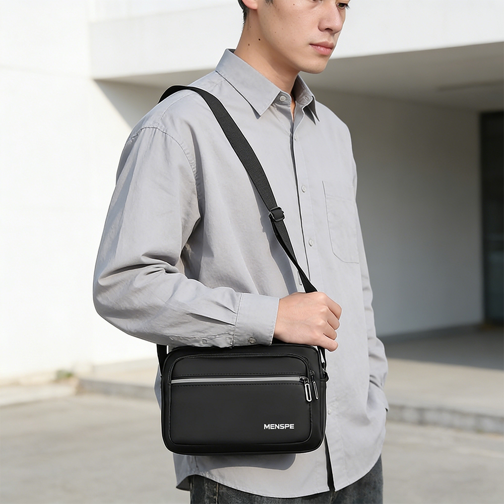 MENSPE กระเป๋าสะพายชาย Casual กระเป๋าหน้าอก CROSS Body BAG Casual กระเป๋าหน้าอกแฟชั่นกระเป๋าสะพายกันน้ำ ราคา ถูกที่สุด ดีลบีเคเค แกลเลอรีภาพที่ 2