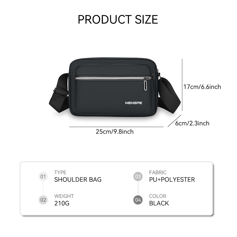 MENSPE กระเป๋าสะพายชาย Casual กระเป๋าหน้าอก CROSS Body BAG Casual กระเป๋าหน้าอกแฟชั่นกระเป๋าสะพายกันน้ำ ราคา ถูกที่สุด ดีลบีเคเค แกลเลอรีภาพที่ 8