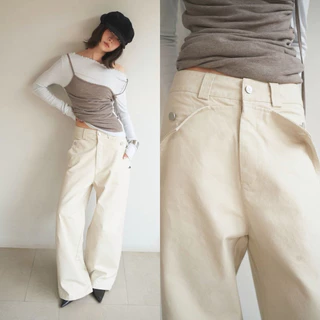 AMUSE BKK : Corbin Pants กางเกงทรงกระบอก ผ้าแคนวาสฟอก สไตล์ workwear (กรุณาอ่านไซส์ให้ละเอียดก่อนสั่ง)