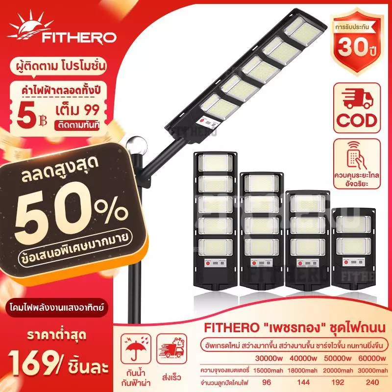 ไฟถนนโซล่าเซลล์ ไฟโซล่าเซลล์ 2800000W Solar Light ไฟเซ็นเซอร์ตรวจจับคน IP68กันน้ำ กันฟ้าผ่า พร้อมรีโมทไฟสว่างสามด้าน