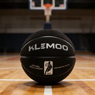 KLEMOO บาสเกตบอลขนาดเดิม 7 หนัง PU สีดำสำหรับการฝึกอบรมในร่มและกลางแจ้ง