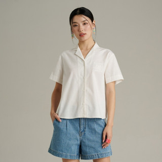 Mc JEANS (แม็คยีนส์) เสื้อเชิ้ตผู้หญิง เสื้อเชิ้ตแขนสั้น ทรง…