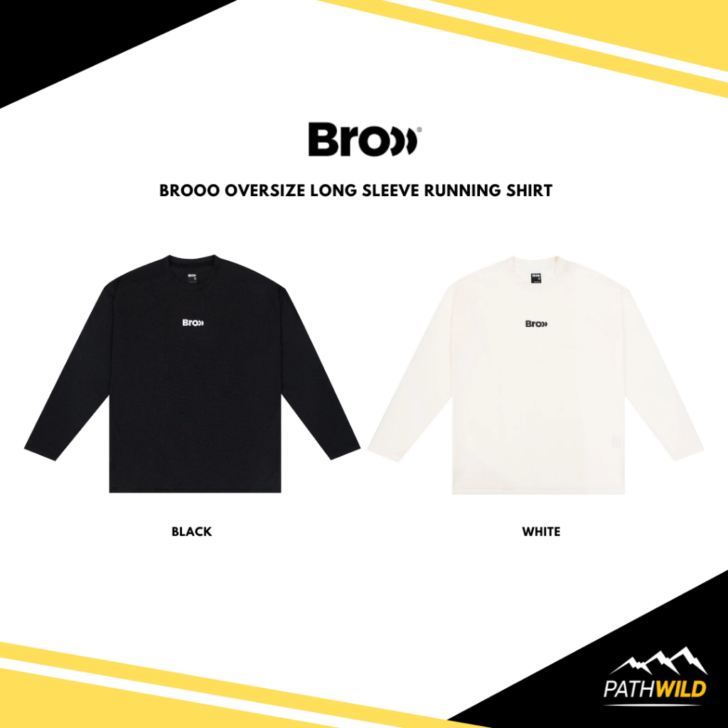 BROOO OVERSIZE LONG SLEEVE RUNNING SHIRT เสื้อวิ่งแขนยาวโอเวอร์ไซส์ เนื้อผ้านุ่ม น้ำหนักเบาและระบายอากาศได้ดีเยี่ยม