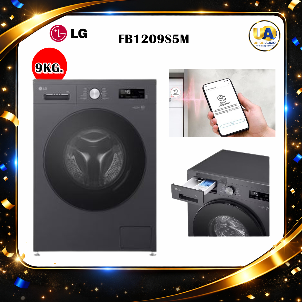 LG เครื่องซักผ้า 9 กก รุ่น FB1209S5M สีดำ ระบบ Inverter Direct Drive
