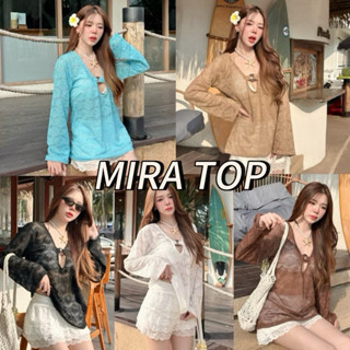 MIRA TOP เสื้อแขนยาวผ้าฉลุ ดีเทล เสื้อห่วงไม้กะลามะพร้าว(แถม…