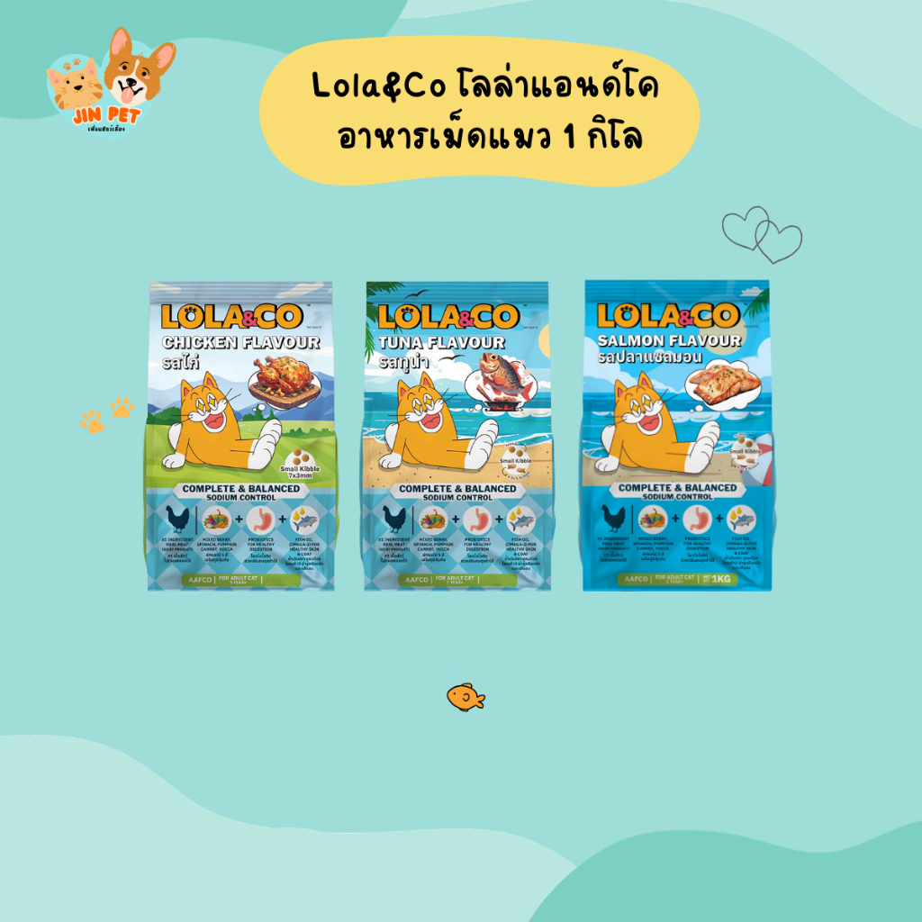 Lola&Co โลล่าแอนด์โค อาหารเม็ดแมว 1 กิโล