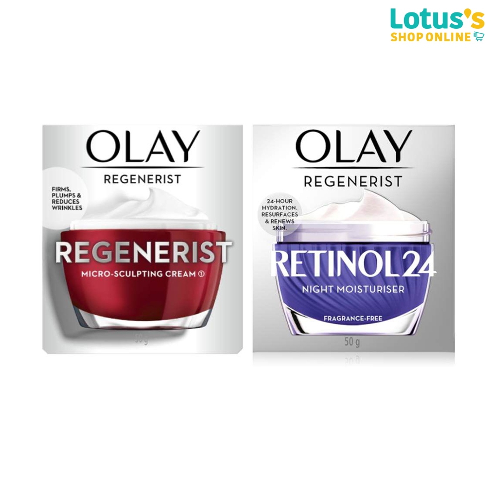 [แพ็คคู่สุดคุ้ม] โอเลย์ รีเจนเนอริส+เรตินอลครีม 50 กรัม OLAY REGENERIST+RETINOL CREAM 50G.