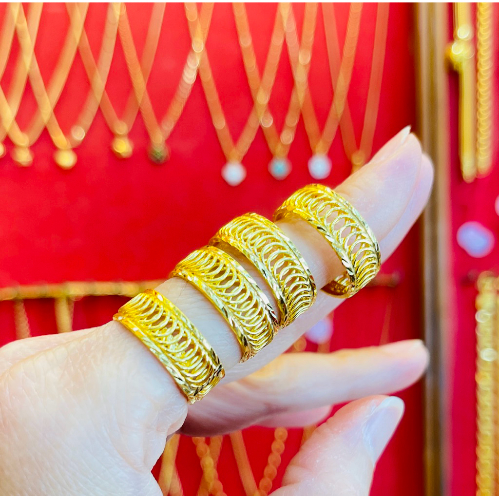 KMDGold แหวนทอง96.5% 1สลึง เลือกไซส์ทักแชทน่ะค่ะ สินค้าขายได้จำนำได้ พร้อมใบรับประกันสินค้า