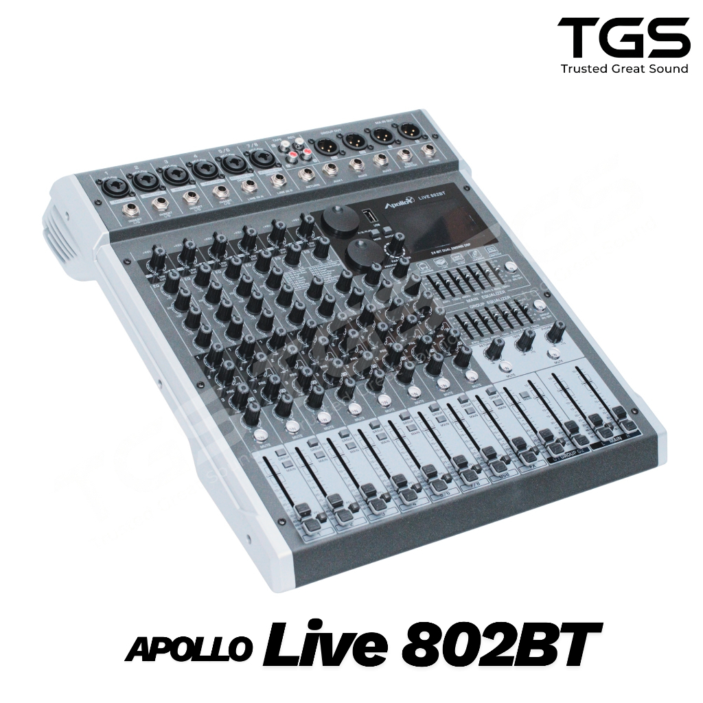มิกเซอร์ Apollo Live 802BT Mixer 8 ช่อง มีอินเตอร์เฟสในตัว เอฟเฟ็คแท้ ฟังก์ชันครบเครื่อง