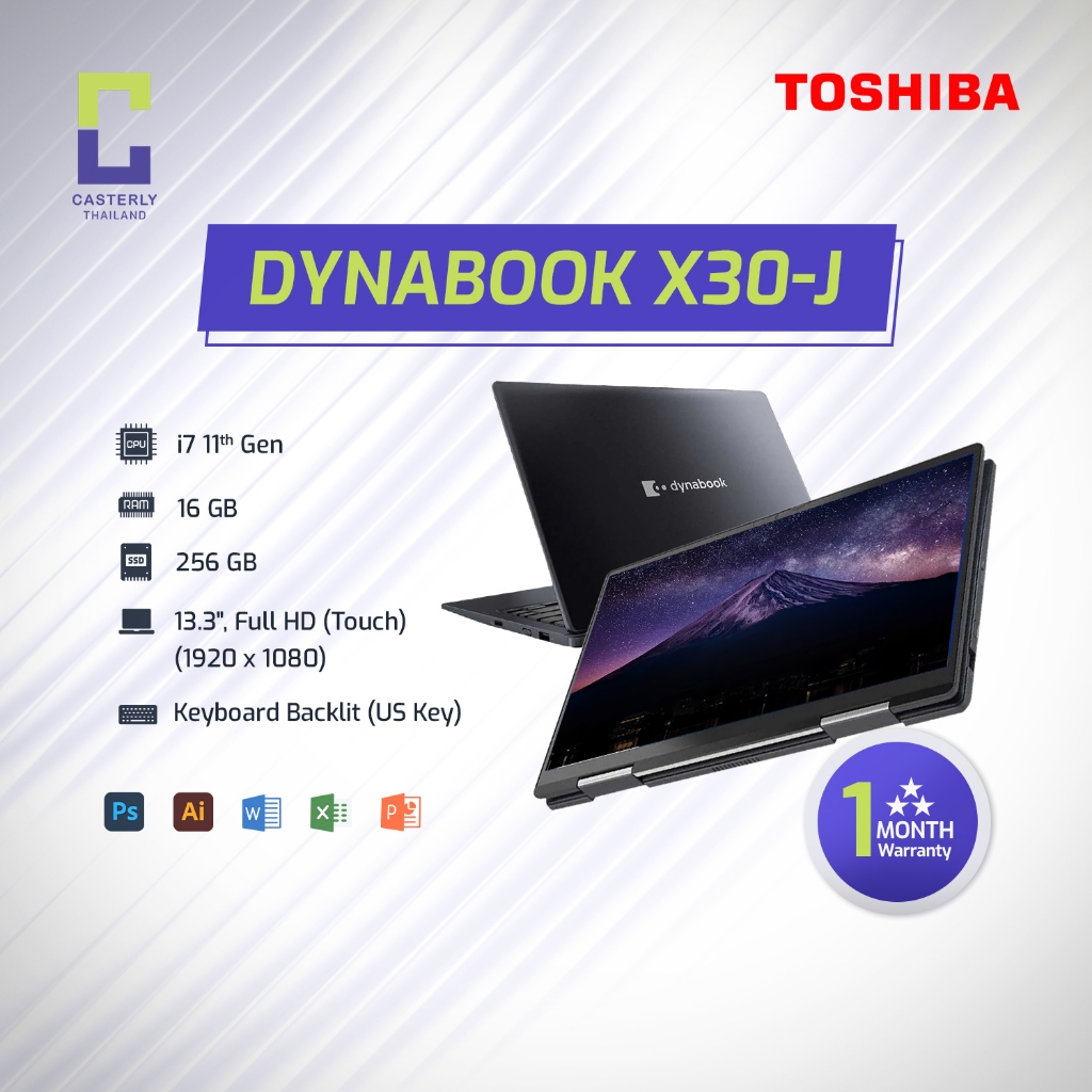 2nd Hand Toshiba Dynabook X30-J X360 i7 11th /16GB/256GB SSD, 13.3" FHD Touch, 360° Convertible, Bac