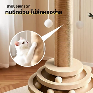 PET-RECORD 2in1 คอนโดแมว เสาฝนเล็บแมว ลับเล็บแมว ที่รับเล็บแมว ทนต่อการสึกหรอ วัสดุไม้เนื้อแข็ง