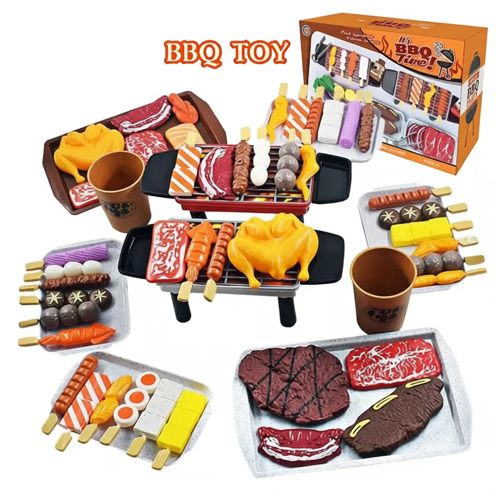 บาร์บีคิวจำลองสำหรับเด็ก ของเล่นบาร์บีคิว ของเล่นทำอาหาร อาหารจำลอง ฝึกทักษะการลงมือของเด็กๆ แกล้งเกม