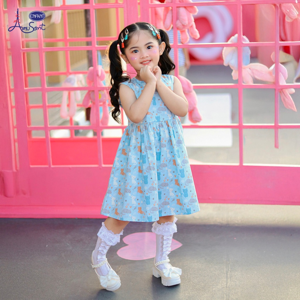 AMUSANT เดรส 4สี ลายสัตว์น้อย  6เดือน-8ปี EH4N72