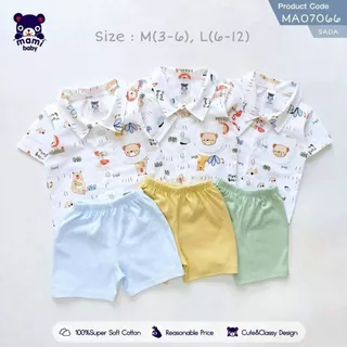 Mami Baby ชุดเซ็ทเสื้อเชิ๊ตพิมพ์ลาย+กางเกง 3-6 M, 6-12M, 12-18M, 18-24M (1 ชุด) | Babytrend