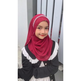 ผ้าคลุมเด็ก ผ้าคลุมชีฟองปักเม็ดทรายรุ่นก้านปลา🍂สวมทีเดียว