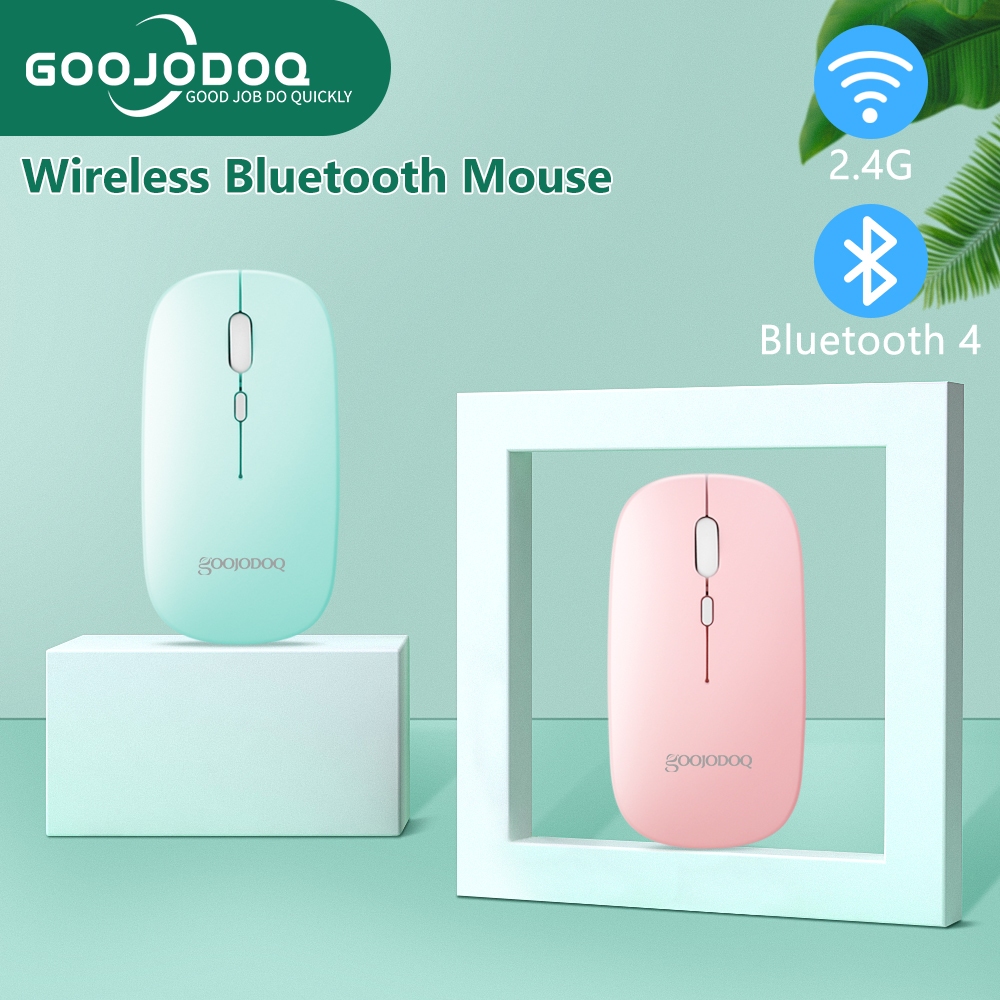 GOOJODOQ เมาส์ไร้สาย Mouse ไทยแลนด์สปอต เมาส์ เมาส์ไร้สาย 2.4g สีมาการอง พร้อมสายชาร์จ เมาส์บลูทูธ