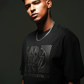 DAVIE JONES [BLK STREET] เสื้อยืดผู้ชาย Graphic Oversized Fit T-Shirt สีดำ WA0309