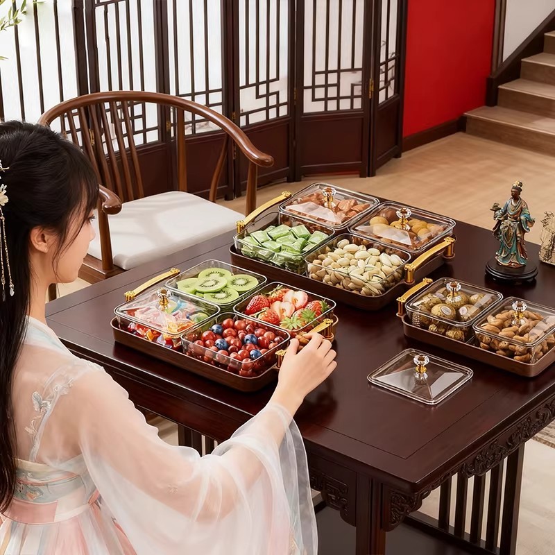 Ubear แบ่งกล่องผลไม้ ถาดใส่อาหาร คงความสดใหม่ของ กล่องเก็บขนมหวาน พร้อมฝาปิด ใช้ซ้ําได้