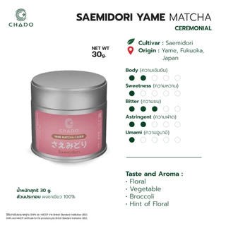 YAME MATCHA SAEMIDORI CEREMONIAL มัทฉะ เมืองยาเมะ