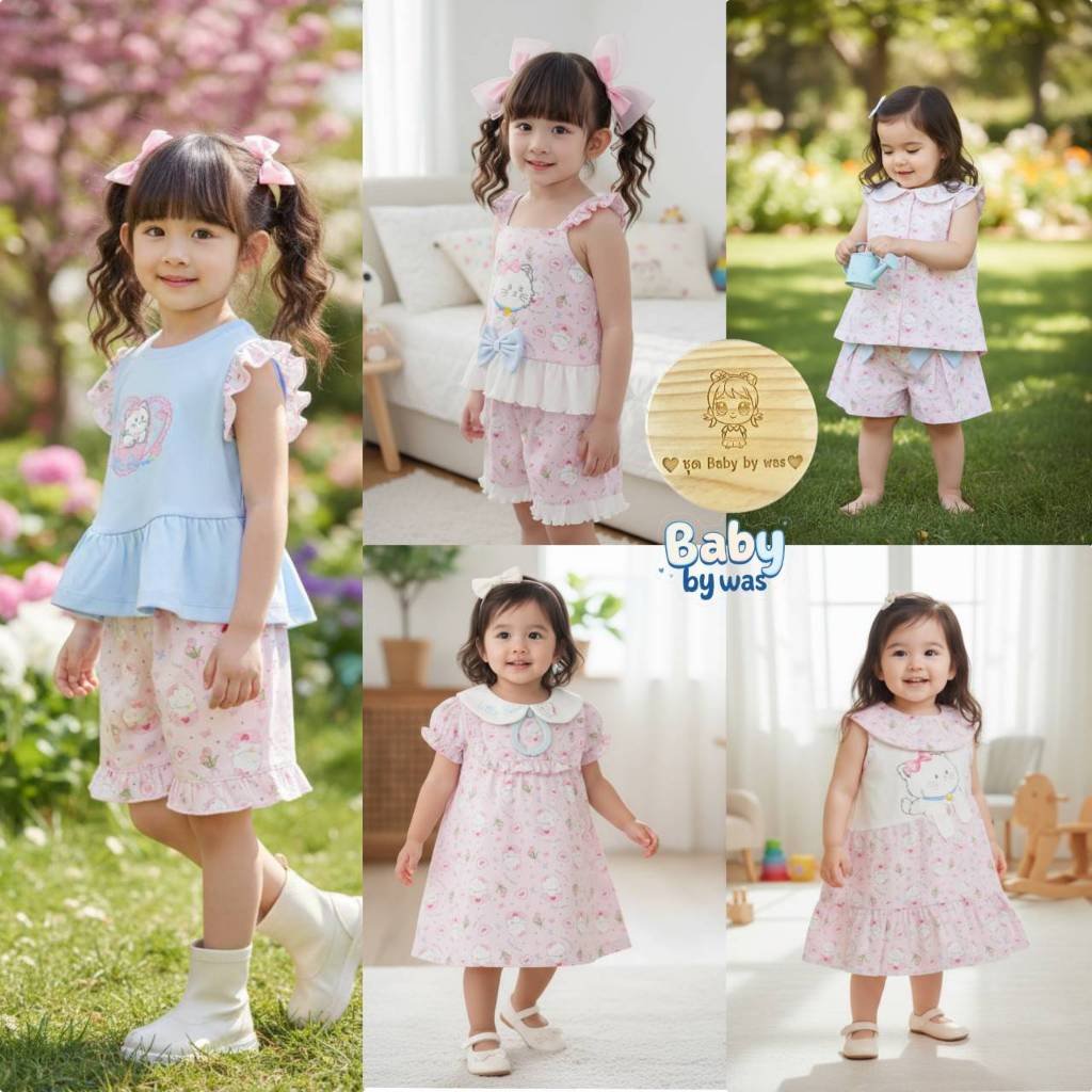 ต.12 Bno ใหม่  เสื้อผ้าเด็กผู้หญิงชุดเซ็ท 1-5 ขวบ