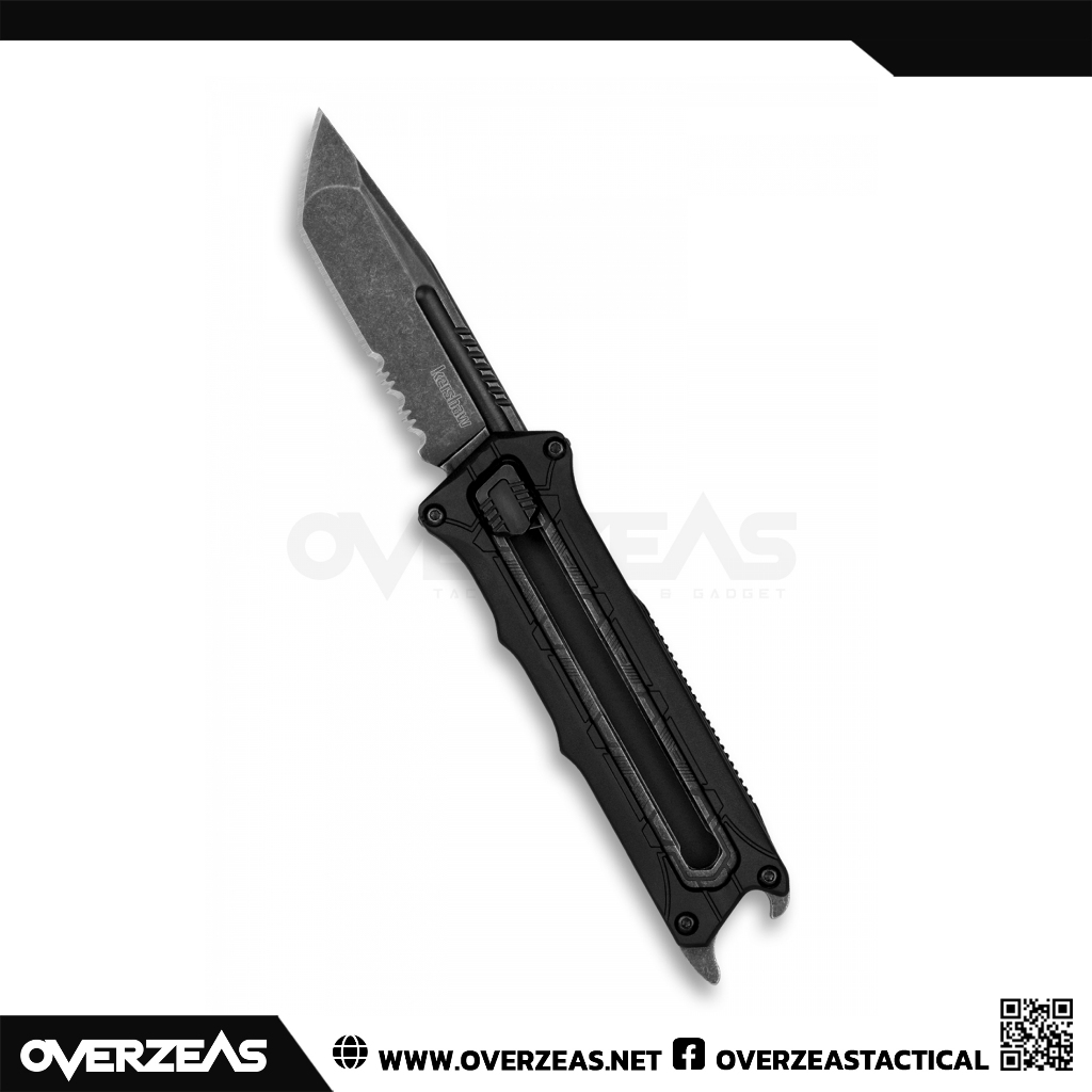 มีดพับกลไกแบบพิเศษ Kershaw Interstellar Manual Sliding Button Lock OTF Knife (8Cr13Mov 2.7" Blackwas