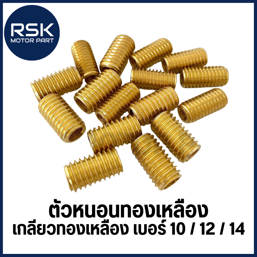 ตัวหนอนซ่อมเกลียวทองเหลือง ตัวหนอนทองเหลือง เบอร์ 10 / 12 / 14 อย่างดี มีคุณภาพ 📌ราคาต่อ 1 ตัว📌