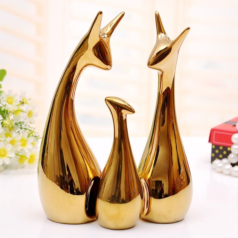 3/set Three Little Deer Home Decoration Electroplating Decoration Living Room Decoration